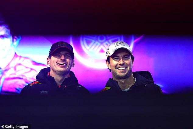 Verstappen finished fifth in the Las Vegas GP, while teammate Sergio Perez (right) finished 10th