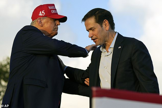 Trump with Senator from Florida and incoming Secretary of State Marco Rubio