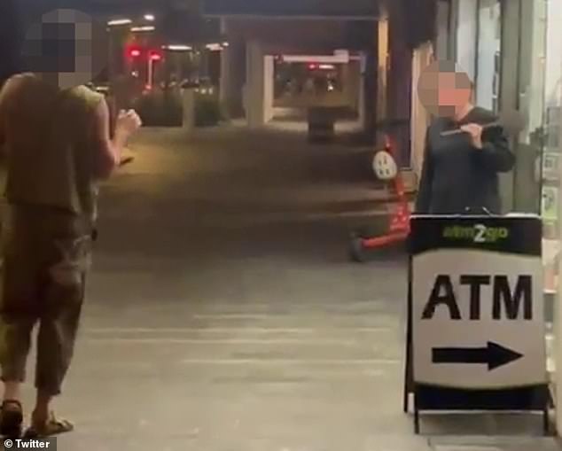 One of the Israeli backpackers (left) challenged the shopkeeper about her language