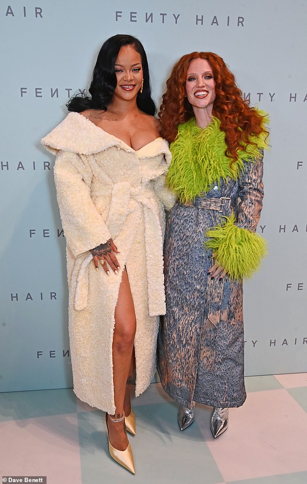 The sports expert then recalled a recent party at swanky store Selfridges, where Jess (R) was honored after being made the face of Fenty Hair by Rihanna (L).