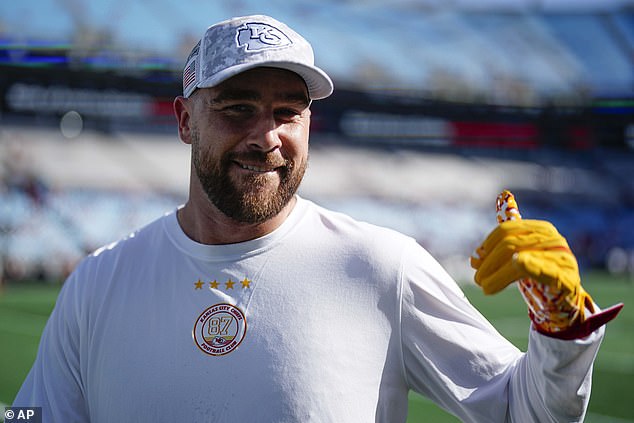 Kelce looked relaxed during the Chiefs warm-up before Sunday's game