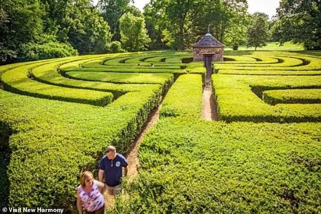 The city's founders built a beautiful shrub labyrinth as a place for quiet contemplation