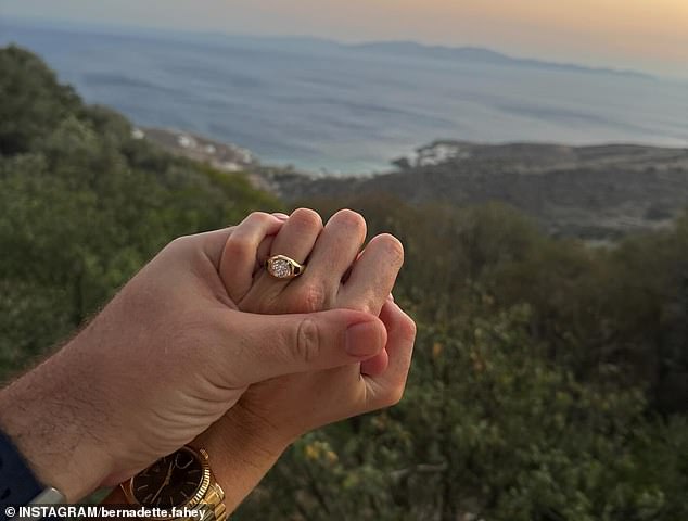 Jordan, COO of his parents' $500 million construction company Buildcorp, got down on one knee during their romantic getaway on Tinos, a Greek island in the Aegean Sea