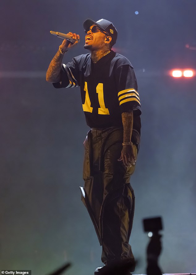 Chris Brown performs in support of his 11:11 Tour opener at Little Caesars Arena on June 5, 2024 in Detroit, Michigan