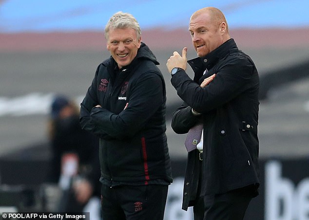 The club's potential new owners could decide to replace Dyche with David Moyes (left)