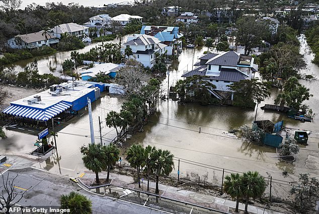 Pictured: Siesta Key, Florida, which locals considered ground zero of Hurricane Milton