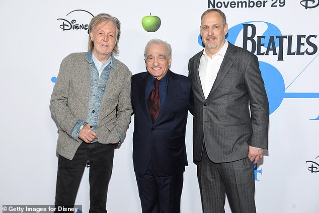 McCartney and Scorsese also posed for a photo next to the documentary's director David Tedeschi on the red carpet