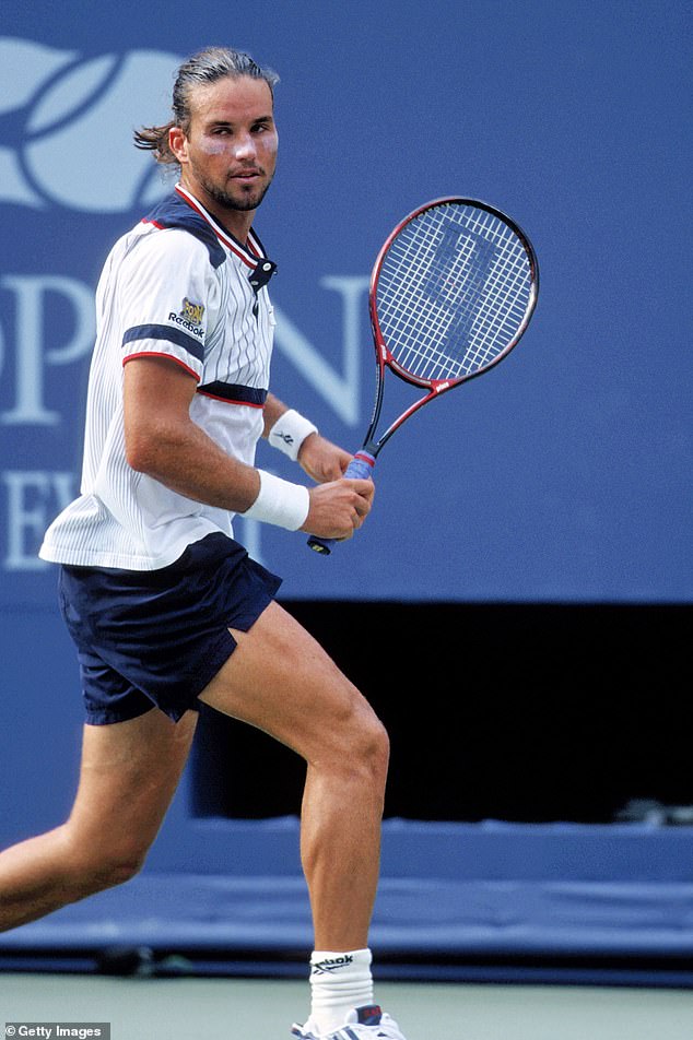 Rafter was once named People's Sexiest Athlete Alive, the same year he shot to fame after his first win at the 1997 US Open (pictured at the 1998 US Open)