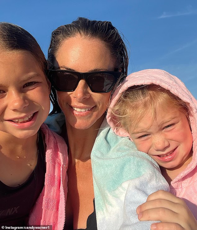 The wife of Australian cricket captain David Warner took to her social media on Monday to share some sweet photos of herself and her two daughters at the beach