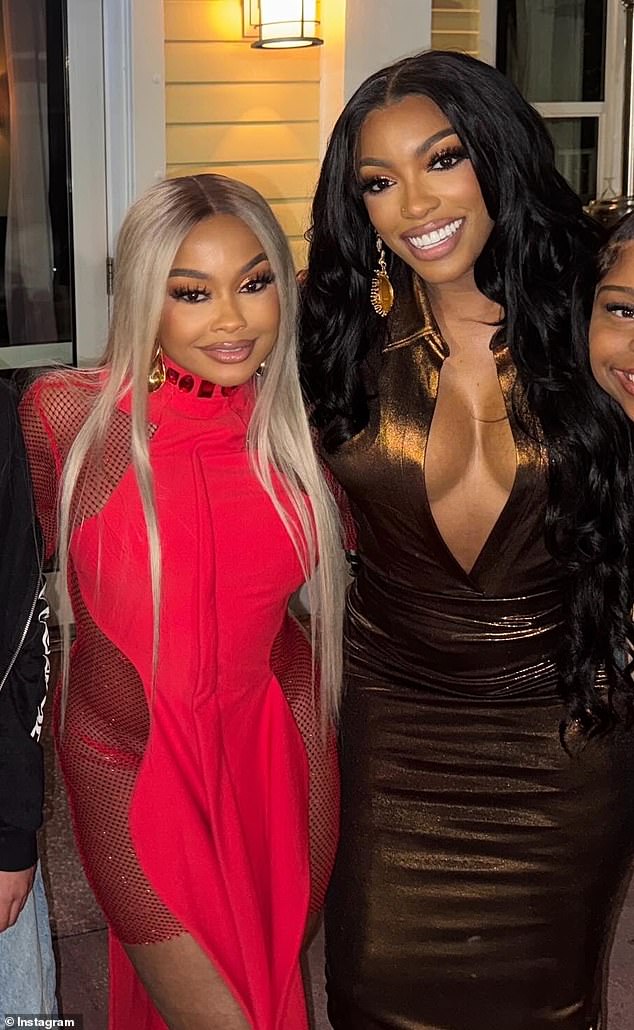 Phaedra and Porsha posed upside down in the eye-catching outfits they wore to Bravo Fan Fest