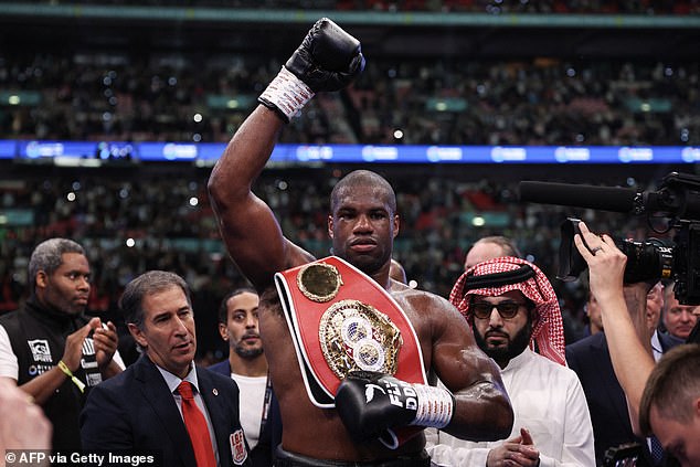 Dubois celebrated his IBF heavyweight title in front of 96,000 fans at Wembley Stadium