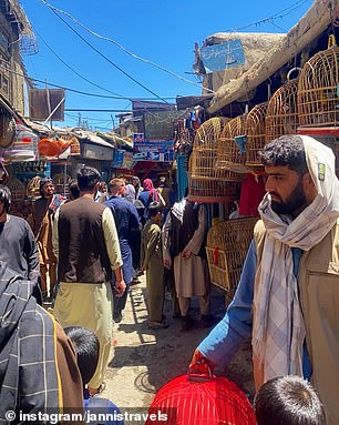 Jannis visited Kabul's bird market, which he described as 'interesting' but 'sad'