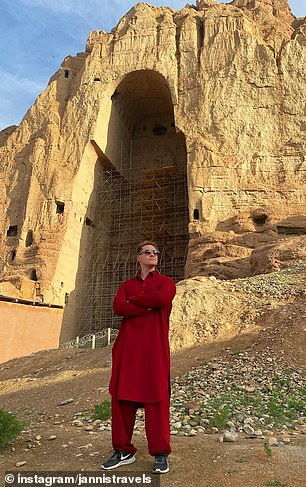 Jannis in Bamiyan, where the 6th-century Buddha statues stood before the Taliban destroyed them in 2001