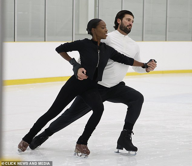 Elsewhere, Dan, 34, and his partner Vanessa James Amoros were laser-focused as they practiced their routine both on and off the ice