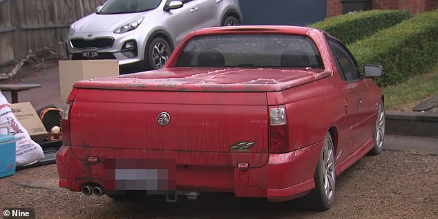 Mr Cook tried to sell his red Holden ute (pictured) on Facebook Marketplace