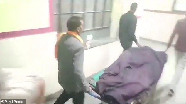 Video showed him being rushed back to hospital after the horror mistake was realised