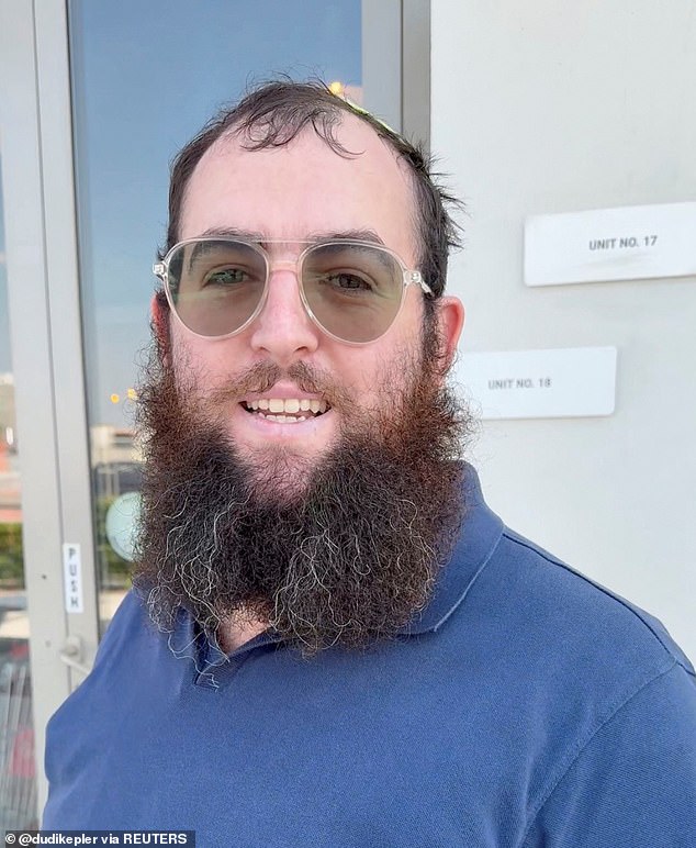 Zvi Kogan, an Israeli rabbi, stands outside a supermarket in Dubai, United Arab Emirates, November 18, 2024