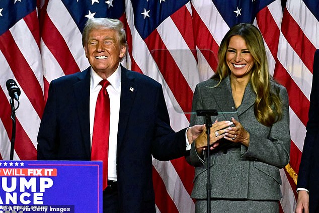 Mr Brandis said: 'Malcolm Turnbull was very, very good at managing Donald Trump, much better than almost any world leader' (pictured, Donald and Melania Trump)