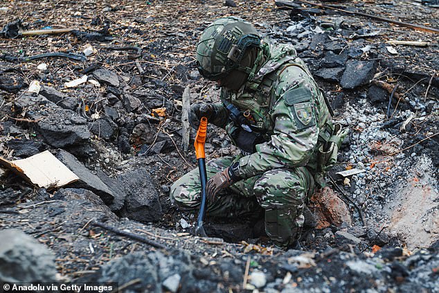 An image of the destruction after Russian forces launched a rocket attack on the Kyivskyi district of Kharkiv, Ukraine on November 25, 2024