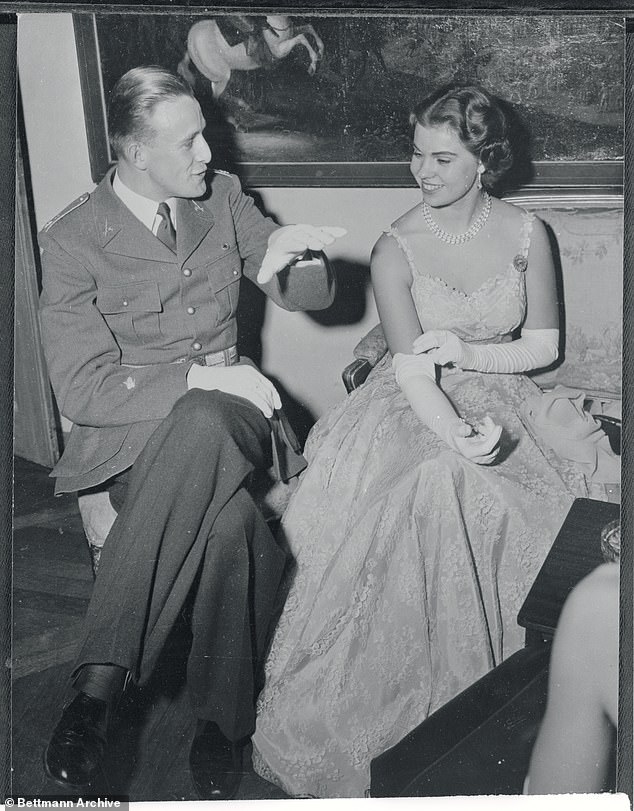 Princess Margaretha at the cadet ball at Karlberg's Castle Military School in Stockholm