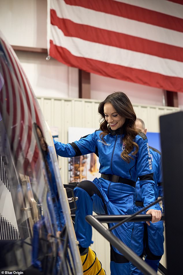 Calandrelli was chosen along with five other space tourists to board the ninth human test flight of Blue Origin's New Shepherd spacecraft