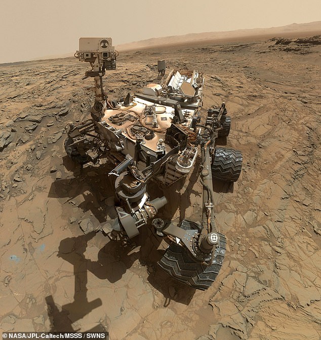 Above, NASA's Curiosity rover takes a 