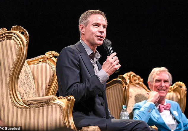 Mr Shellenberger (photo left) debates on stage with American TV presenter Bill Nye