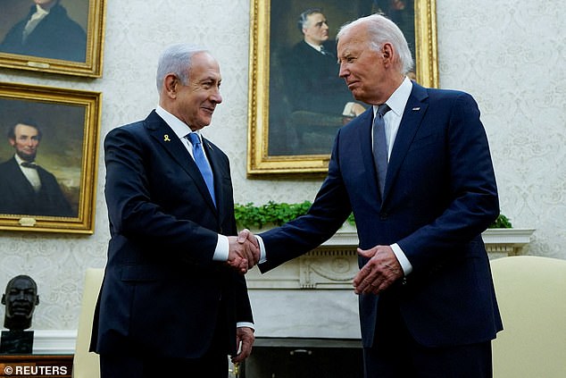 Joe Biden with Netanyahu. The United States is leading diplomatic efforts to end fighting in Lebanon, where Israel escalated its air campaign in late September and launched a ground offensive in the south after nearly a year of cross-border fire with Hezbollah.