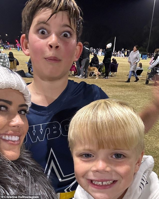 Haack also posted a selfie with her nine-year-old son Brayden James El Moussa and five-year-old son Hudson London Anstead