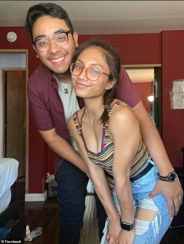 Christine Aca-ac and her partner Edwin Garcia (pictured together) were shot dead last week, along with her brother and her brothers' fiancé, in a horror mass shooting in Lancaster, California