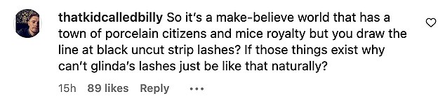 After the podcast shared a snippet of their thoughts on Instagram, commenters responded, explaining that the lashes took them out of the movie — though some supported the movie