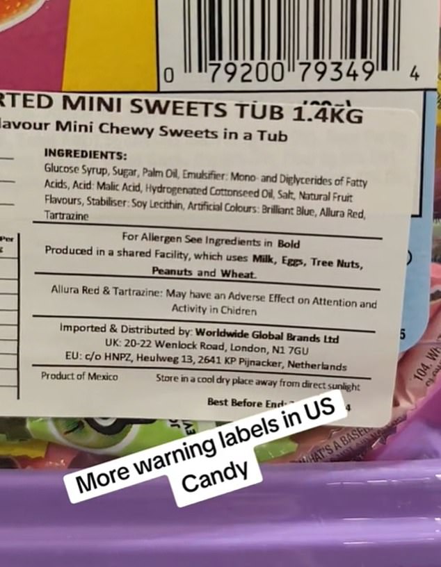 In a follow-up video, Johan went to Costco to see the additives in candy. Most of the sweets he found were made in the EU and did not contain synthetic colourants. The one he found with food coloring was American-made Laffy Taffy, which contained Red 40 (Allura Red) and Yellow 5 (Tartrazine).