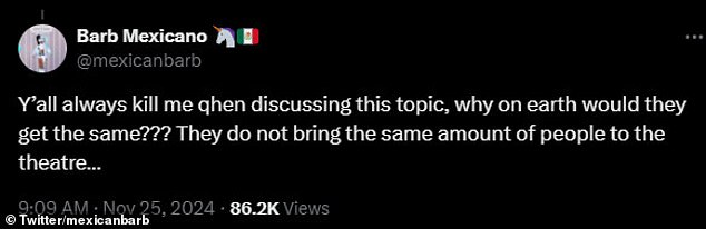 There was also a slew of Wicked fans who shared the opinion that Grande was already expected to earn more than Erivo as she would bring in more viewers with her huge fanbase.