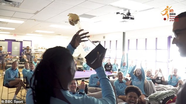 Barbra Banda was filmed celebrating her award win with colleagues from Orlando Pride