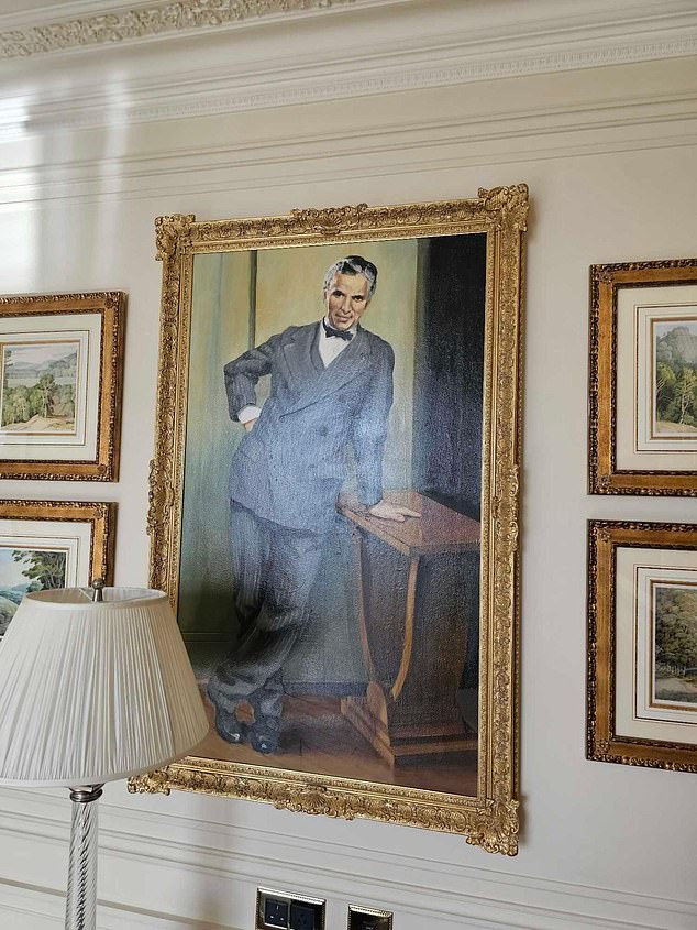 Pictured: a portrait of Charlie Chaplin up for sale at auction next month