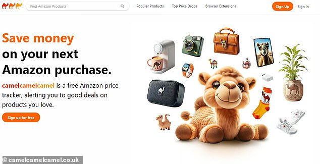 Which one? recommends using the price tracker site CamelCamelCamel (pictured) to view the price history of your products before making a purchase