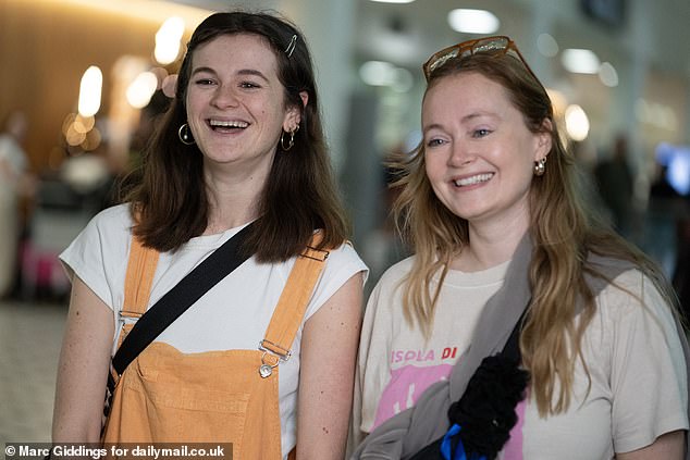 Ellie, 32, and Grace, 20, will greet the TV star and columnist as she crosses the bridge as the first vote-offs loom