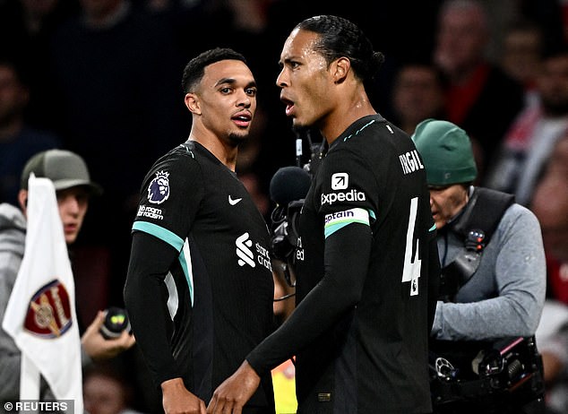 Virgil van Dijk (right) and Trent Alexander-Arnold (left) are also out of contract next summer and have yet to sign new contracts