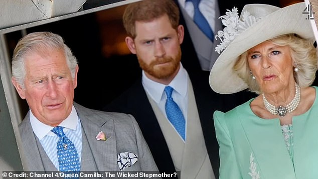 Charles, Harry and Camilla pictured in the Channel 4 documentary