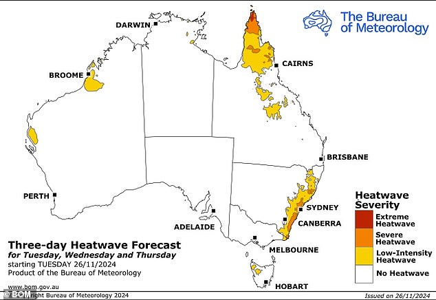 The increasing heatwave is expected to bring significant temperatures to Sydney's densely populated western suburbs on Wednesday and Thursday