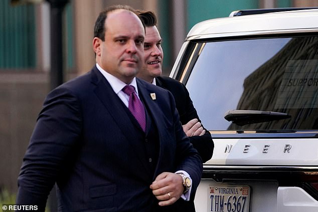 Epshteyn with Matt Gaetz, who resigned last week as Trump's nominee for attorney general when it became clear he faced a difficult confirmation