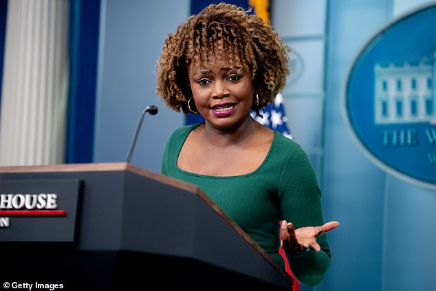 White House Press Secretary Karine Jean-Pierre speaks during a press conference in the Brady Press Briefing Room at the White House on November 21, 2024 in Washington