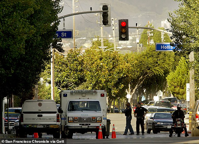 In September 2003, a bomb wrapped in nails exploded at a food products company in Pleasanton, but no one was injured, according to the FBI. (Image: Emergency response in Emeryville in 2003)