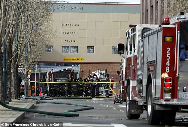 Mr San Diego is believed to have links to 'extremist animal rights groups' according to the FBI (photo: emergency services in Emeryville in 2003)