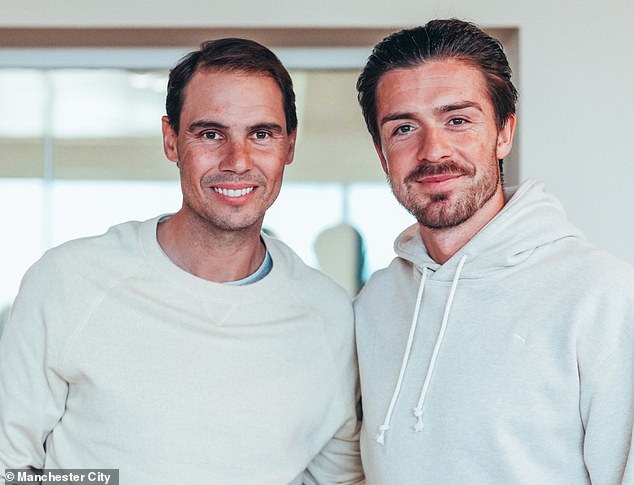 The recently retired tennis legend shared a photo with City and England winger Jack Grealish