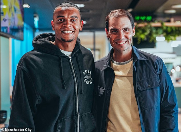 There was also time for a photo with defender Manuel Akanji at the City Football Academy