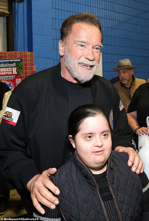 The 77-year-old former governor of California was in good spirits as he appeared at the Hollenbeck Youth Center and greeted families