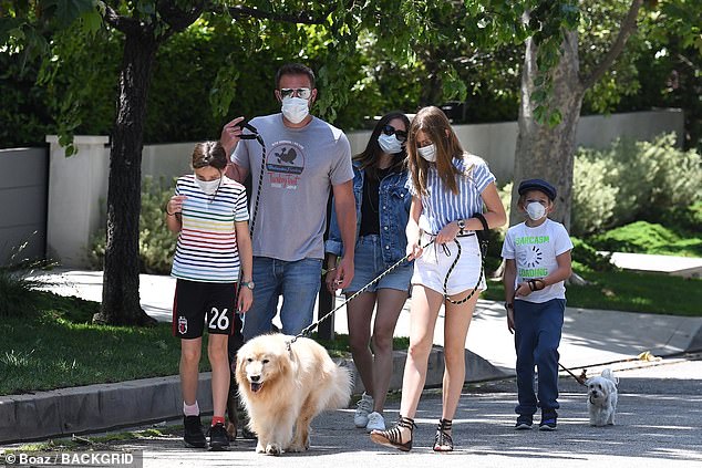 Birdie was spotted accompanying Affleck and then-girlfriend Ana de Armas on a family walk with his three children in 2020