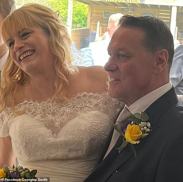 Georgina Cooper and her husband Nigel on their wedding day in June. She died in October