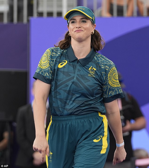 The Channel Ten series' Instagram account shared a teaser video suggesting that one of the stars heading to the South African jungle in 2025 will be an Olympic 'freestyle enthusiast'. Followers suspected the hint referred to controversial Olympic breakdancer Raygun, 37, (pictured)